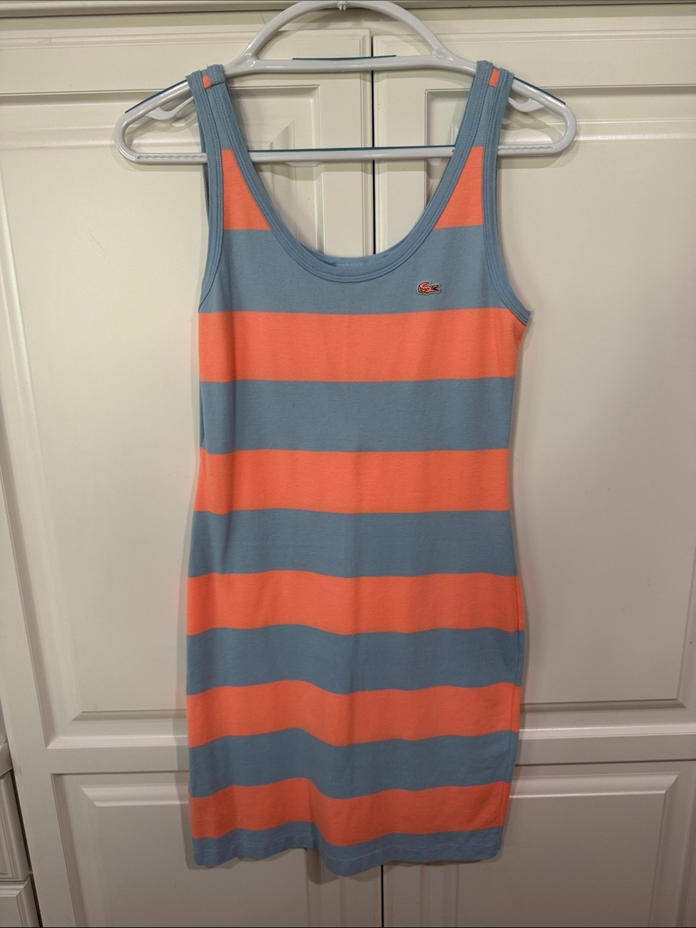 Lacoste blue and coral striped dress